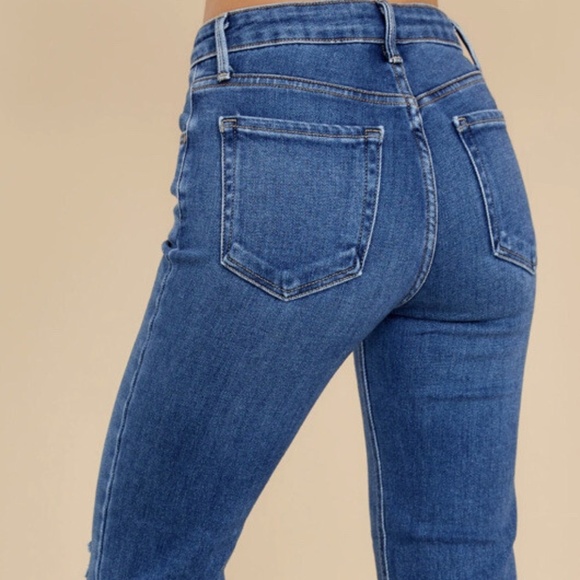 Just Black Denim High Rise Straight Leg Destroyed Details Jean - Picture 2 of 9